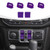 RAZPOY JL Window Switch Trim, 6PCS Center Console Window Button Cover Compatible with 2018-2023 Jeep Wrangler JL JLU & Gladiator JT, ABS Purple