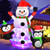 Danxilu 7 FT Christmas Inflatable Snowman with Penguins Built-in Rotating Colorful LED Lights Outdoor Decorations, Blow Up Snowman and Cute Penguins for Yard Garden Lawn Xmas Holiday Decor