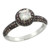 Sterling Silver Cubic Zirconia Micro Pave Round Crown Shape Center Stone Ring White & Brown Stones, Size 9