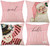 Pink Stripe Christmas Pillow Covers 18x18 Set of 4 Snowman Santa Claus Throw Pillow Cases Hello Winter Holiday Outdoor Cushion Covers for Sofa Farmhouse Christmas Decorations