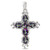 Silvershake 3.06ct. Mystic Fire Topaz 925 Sterling Silver Victorian Cross Pendant