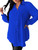 MakeMeChic Women's Plus Size Long Sleeve Button Down Shirt Solid Long Blouse Royal Blue 3XL