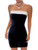 GORGLITTER Women's Sexy Colorblock Mini Black Tube Dress Sleeveless Strapless Bodycon Dresses Black and White Medium