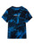 WDIRARA Men's Tie Dye Letter Graphic Print Short Sleeve Round Neck T Shirt Tee Tie Dye Blue Paris L
