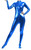 VSVO Shiny Metallic Unitard Bodysuit Catsuit (Medium, Blue)