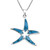 AeraVida Modern Starfish Inlay Simulated Turquoise .925 Sterling Silver Pendant Necklace