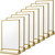 Smarpau 8 Pack 5x7 Acrylic Sign Holder, Double Sided Gold Picture Frame with Vertical Stand, Wedding Table Number Holder, Menu Holder, Photo Display