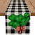 St Patricks Day Table Runner Buffalo Plaid Shamrocked Spring Holiday Party Home Kitchen Dining Table Decor 13x72 Inch