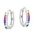 AeraVida Dazzling Rainbow Cubic Zirconia .925 Sterling Silver Horseshoe Huggie Hoop Earrings | Sterling Silver Hoop Earrings | Earrings for Women | Hoop Earrings Se