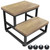 TSTWETO Step Stools for Adults, 2 Step Stool for Kids, Wooden Bed Steps for High Beds, Heavy Duty Wood Bedside Stepping Stool for Kitchen Bathroom, Hold Up to 550 Lbs Capacity-Brown