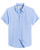 Alimens & Gentle Men's Short Sleeve Oxford Shirt Regular Fit Button Down Collar Casual Shirts with Pocket, 3X-Large Light Blue