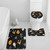 ArtSocket Halloween Bathroom Rugs and Mats Sets 3 Piece, Ghost Bat Black Bathroom Rugs Non Slip, Pumpkins Absorbent Microfiber Memory Foam Bath Mat Machine Washable Bathroom Floor Mats