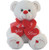 Calplush Cutie 18" White Bear with 3 Hearts Plush Animal Toy