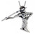 Sterling Silver Javelin Thrower Pendant, 1 1/8 inch Tall