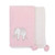 NoJo Serendipity - Pink Elephant Appliqued Plush Baby Blanket, Pink, Ivory