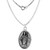Sterling Silver St Patrick and St Bridget Medal Necklace Oxidized finish Oval 16 inch 1.8mm Chain