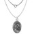 Sterling Silver Virgin Mary and St Peregrine Medal Necklace Oxidized finish Oval 16 inch 1.8mm Chain