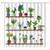 TFGGNDF Succulent Plants Shower Curtain Potted Green Tropical Cactus Leaves Botany Modern Garden Bathroom Decor Polyester Curtains with Hooks