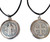 St Saint Benedict Silver Tone Plated Pendant Medal 1.2 inc with Black Rope