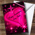 Hot Pink Love Heart Personalized Anniversary Greetings Greetings Card