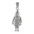 Sterling Silver High Polished Movable Santa Claus Pendant, 1 inch Long