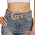 NociHah Silver Rhinestone Belt Western Cowgirl Cowboy Belts Vintage Bling Crystal Diamond Studded Leather Belt for Jean Pants (Silver)