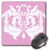 3dRose LLC 8 x 8 x 0.25 Inches Mouse Pad, White Damask Design on Light Pink Background (mp_44162_1)
