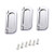 XMHF Alloy Recessed Type Handle Flush Door Pull for Pocket Doors, Silvery Rustproof Recessed Finger Pulls for Sliding Doors, Cabinets, Drawers (3 Pack)
