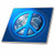 3dRose Perkins Designs Peace on Earth Large Blue Peace Sign Over The Plan Ceramic Tile, 12-Inch