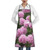 ALTEKO Pink Flowers Apron For Women Men Kitchen Cooking And Grill Apron With Pocket