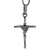 Sterling Silver Rope Cross Pendant Handmade, 1 1/8 inch Long