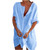 Cotton Linen Dresses for Women, 2023 Summer Casual Short Sleeve T Shirt Dress Loose Fit V Neck Plain Beach Dress Dresses for Women Elegant for Party 2023 Vestidos De Verano para Mujer Blue