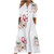 NaRHbrg Womens Summer Dress Casual Floral Print Midi Dress Button V Neck Short Sleeve Dresses Flowy Boho Beach Party Sundress 2023 Women's Casual Loose Short Sleev Sleeveless Long Dresses