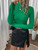 EUPLI Women's Sweater Solid Mock Neck Sweater Sweater for Women (Color : Green, Size : Medium)