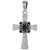 Sterling Silver Celtic Cross Necklace Plain Black CZ, 1 1/8 inch Tall