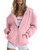 EFAN Women's Cute Tops 2023 Outfits Teen Girl Jacket Hoodies Long Sleeve Sweatshirts Casual Tops Zip Up Trendy Winter Clothes Pink