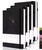 4 Pack Lined Journal Notebooks for Work, Hardcover Notebook Journal with Pen Loop, A5 Leather Notebook Journal Cover, Medium 5.7" x 8.3", (Black Ruled)