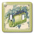 3dRose LSP_40768_2 Green Purse with Blue Flowers Double Toggle Switch