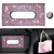 Dyshuai Sparkling Bling Car Visor Tissue Holder Mask Holder Tissue Box PU Leather Crystals Tissue Case for Women Gilrs with Glitter Hook Clip Bling Car Accessories (Black with Pink Diamond)