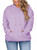 Eytino Womens Plus Size Hooded Tops Solid Color Long Sleeve Drawstring Hoodies Pullover Sweatshirts with Pocket,Purple 4X