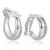 FAMARINE Silver Hoop Clip on Earrings for Women Fashion Hoops Clip Earrings No Piercing Earrings for Girls