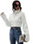 Floerns Women's Turtle Neck Long Sleeve Knitted Pullover Sweater Crop Tops White S