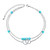 FLYOW Double Heart Anklets for Women S925 Sterling Silver Foot Beaded Created Turquoise Layered Ankle Bracelet Boho Anklets Beach Jewelry