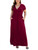 HAOMEILI Women's Solid V-Neck Short Sleeve Plus Size Evening Party Maxi Dress (5XL,Wine Red)