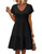 HOTOUCH Casual Dresses for Women Ruffled Hem Short Sleeve A-Line Dress High Waist Solid Mini Dress Party Dress Casual Swing Dresses with Pockets Black Medium HOTOUCH Casual Dresses for Women Ruffled Hem Short Sleeve A-Line Dress High Waist Solid Mini Dress Party Dress Casual Swing Dresses with Pockets Black Medium