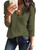 iChunhua Waffle Knit Tunic Blouse Long Sleeve V Neck Henley Shirts for Winter(Army Green,Small)