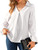 KOJOOIN Women Business V Neck Causal Tops Ruffle Long Sleeve Loose Shirts Textured Dressy Blouses B-White
