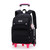 LANSHIYA Solid Color Girls Rolling Backpack with Wheels Schoolbag Elementary School Student Trolley Daypack