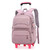 LANSHIYA Solid Color Girls Rolling Backpack with Wheels Schoolbag Elementary School Student Trolley Daypack