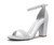 PARTY Women's Chunky Heels Open Toe Ankle Strap 3 inch Heeled Sandals,Carrie-Silver Glitter-8